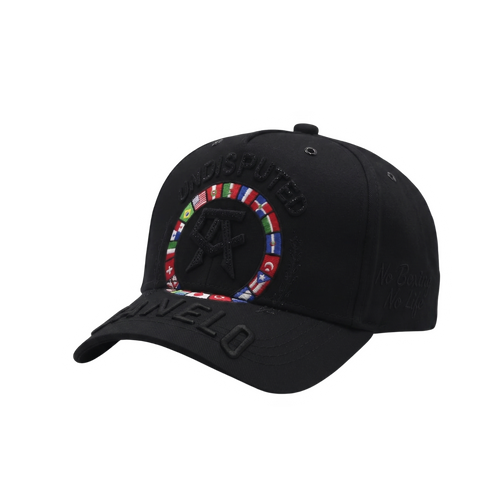 Gorra Undisputed negra con bordado tonal y aro multicolor con banderas